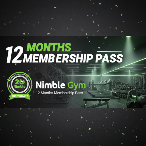 NimbLe Gym 12 Months Membership Pass - 20 Years Anniversary Banner