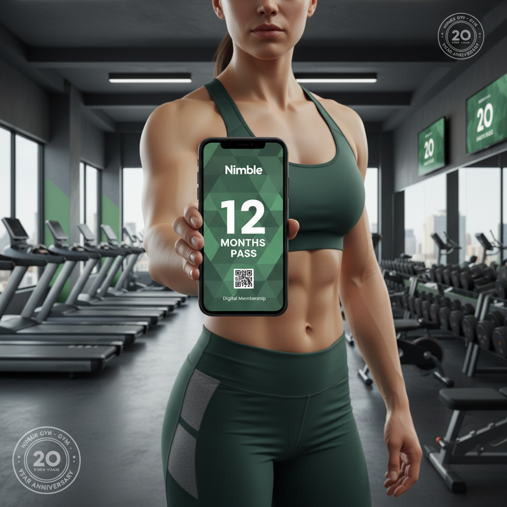 NimbLe Gym 12 Months Pass - Lifestyle Digital Pass on Phone
